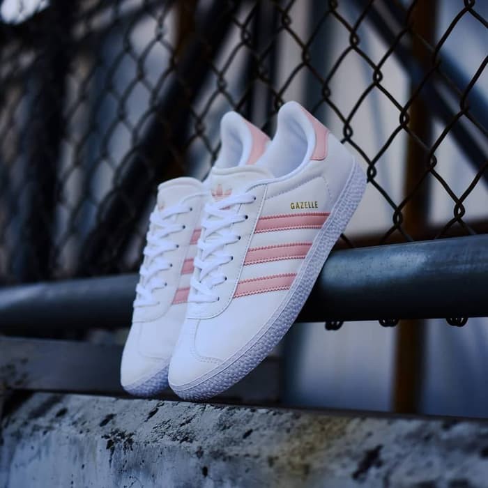 Sepatu adidas Gazelle Kulit Og Fashion Wanita 100% Original - Putih-