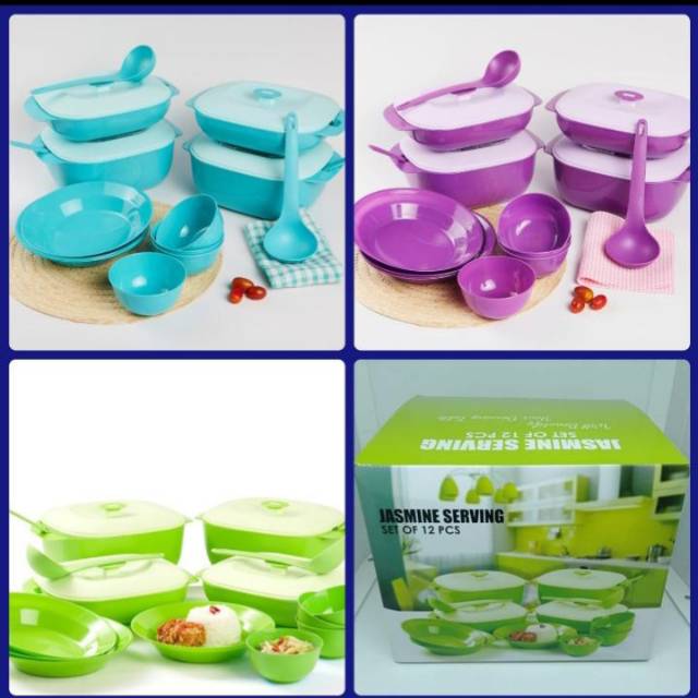 Harga Gila Prasmanan Set Jasmine Serving Set 12pcs/ Wadah Saji Makanan Set Lengkap Piring Dan Mangkok DqQn9mt0wpN7x