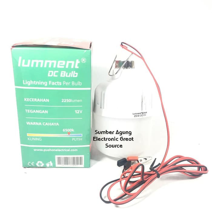 Lampu Aki Lumment 25W DC Bulb 25 Watt Tabung Cahaya Putih Cool