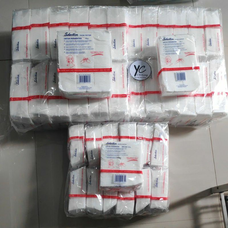 Kapas Wajah Kotak Selection 75g - 50g - 35g facial makeup cotton higienis natural skin care baby puff luka