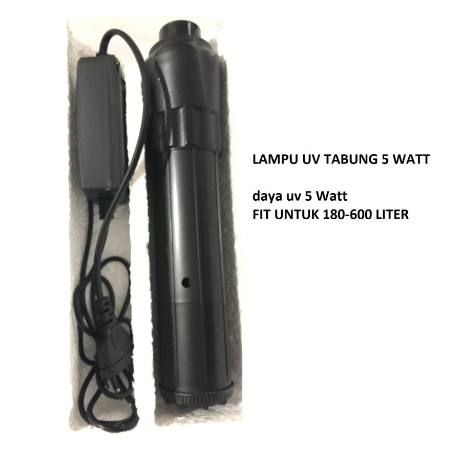 Lampu UV Tabung 5 watt / Lampu UV plus Tabung 5 watt untuk air aquarium / kolam / air minum