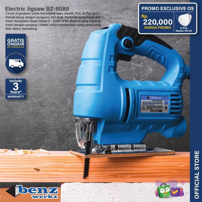 Mesin Gergaji Kayu Jigsaw 65Mm 400Watt By Benz Werkz