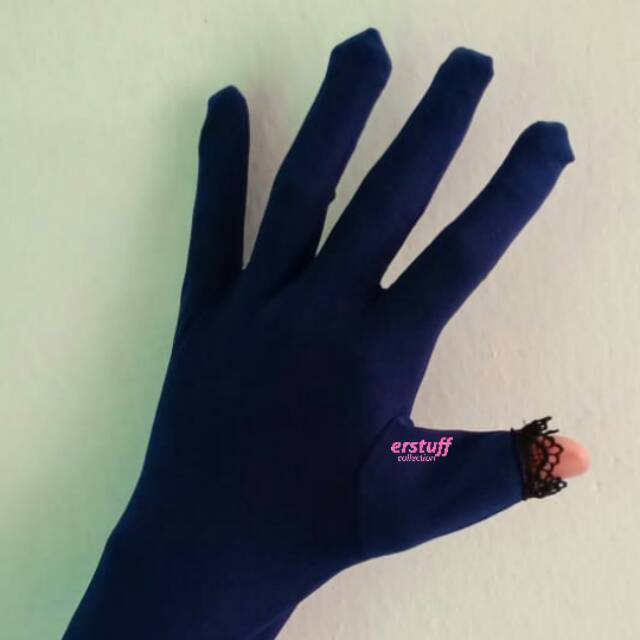 Sarung tangan muslimah / gloves thumbless / sarungtangan renda jempol