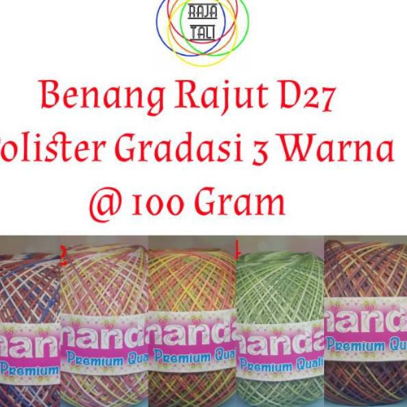 Model Baru ➚ Benang Rajut Gradasi Polister / Merk Ananda Poli Gradasi 3 Warna ✴GV6◘