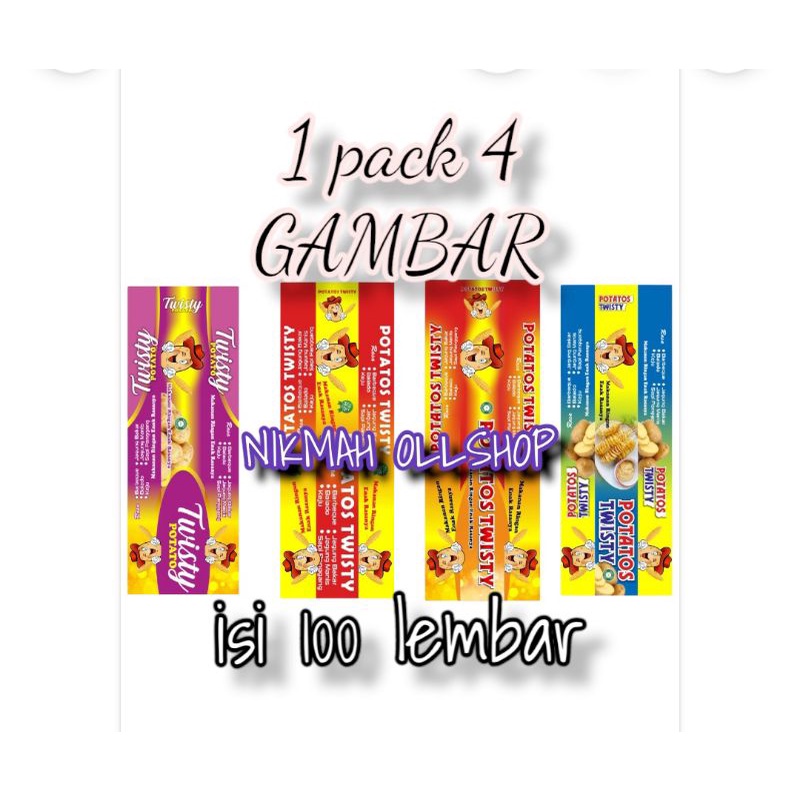 

kemasan kentang ulir 4 gambar / kertas Kentang ulir 100 Lembar