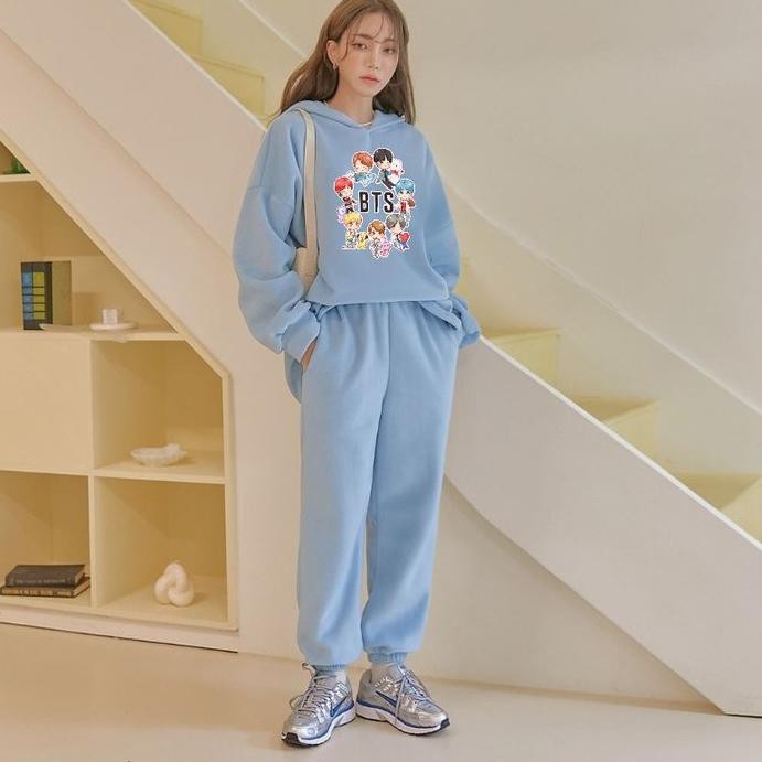 Flash Sale - Setelan Sweater BTS Korea / SET Hoodie BTS AnakRemaja-Dewasa