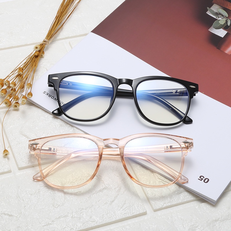 PROMO&amp; Kacamata Wanita Kacamata Korea Anti Radiasi Wanita Fashion Retro Bentuk Kotak Eyeglasses