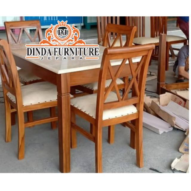 Kursi makan dudukan busa kayu jati