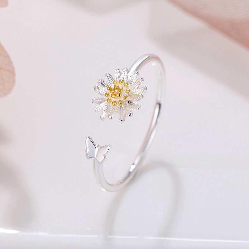 Korean Cincin Daisy Bunga Untuk Wanita Fashion Aksesoris -PD