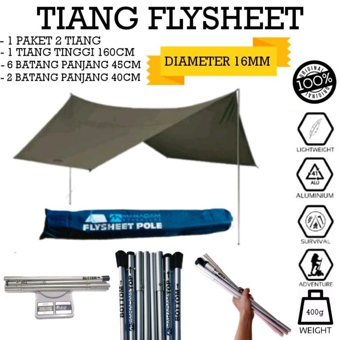 tiang flysheet frame fly sheet tenda alumunium set