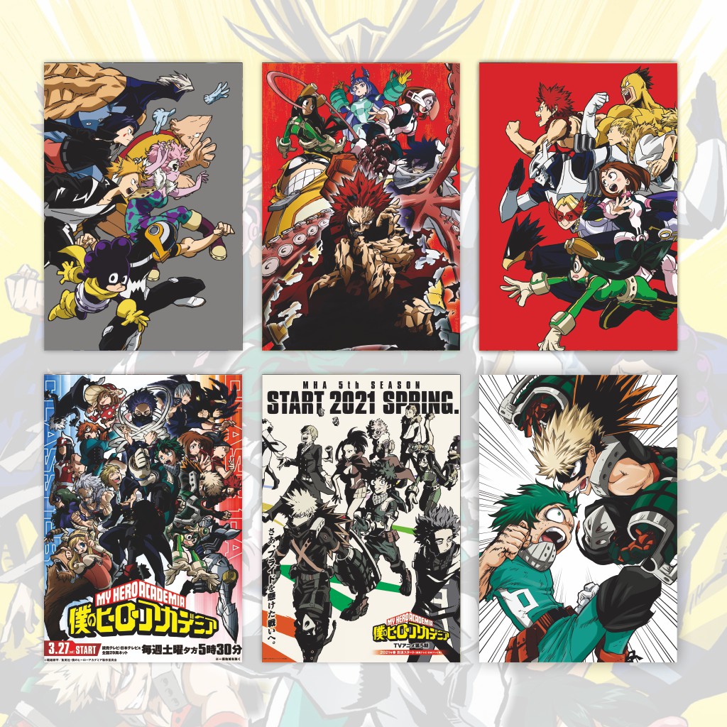 Poster Boku no Hero Academia Anime My Hero Academia A3+ Deku Midoriya Izuku Bakugo Todoroki-3