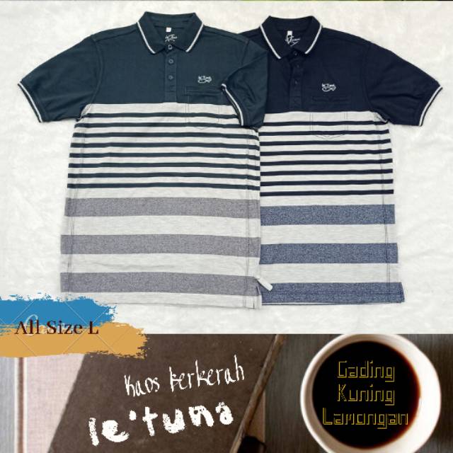 Kaos berkerah Ie'Tuna AllSize L (Real Pict)