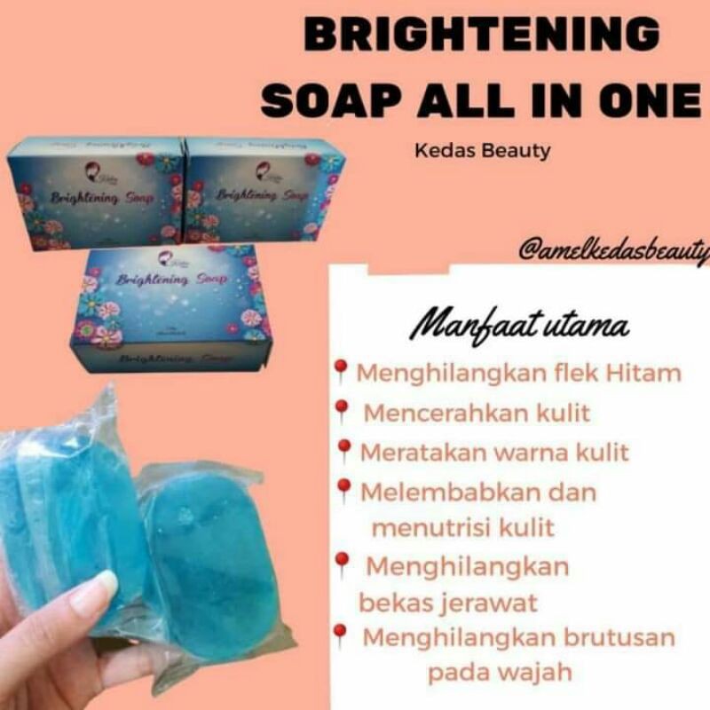 Kedas Beauty /Sabun Wajah Dan Badan /Brightening Soap  Kosmetik Herbal Alami Viral Aman Bpom Ori