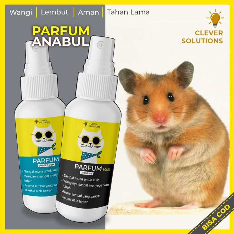 Parfum Kucing Kelinci Hamster Anabul 60ml Wangi Tahan Lama 60ml Bulu Lembut Botol Spray Parfume Kucing Kelinci Aroma Bubblegum Vanilla Jasmine Cherry Strawberry  Pengharum Kucing