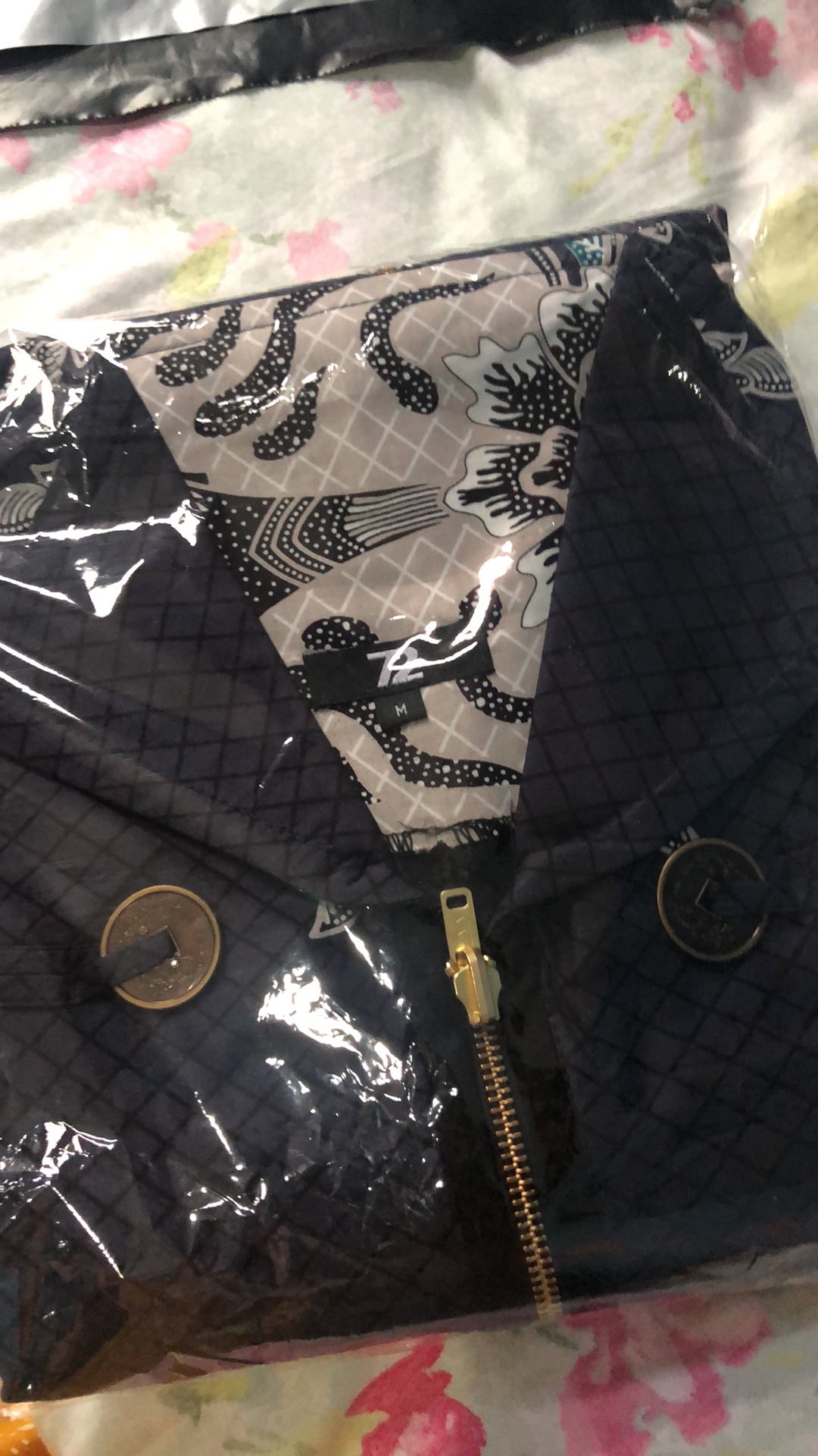 Gamis Batik Aksara Premium Full Trikot Long Dress Navy Biru Dongker Katun Primissima 728184 Cap 72