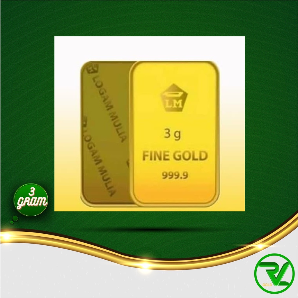 Rvl Gold Logam Mulia Antam (Lm) 3 Gr Retro Berdiri