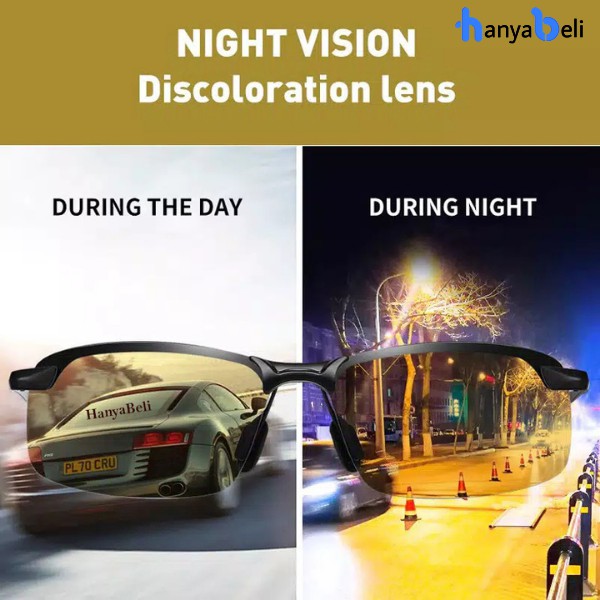 Kacamata Night Vision Kuning Pengemudi Sporty Polarized Anti Silau Siang Malam