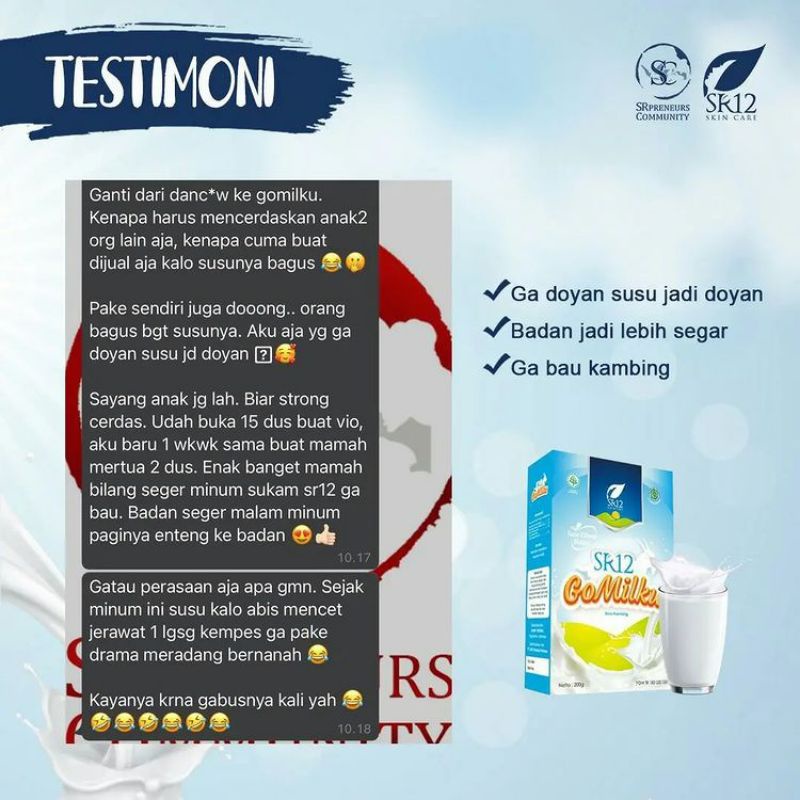 GoMilku SR12 Susu Kambing Etawa Bubuk Rasa Coklat Stroberi Original Tanpa Gula Tambahan