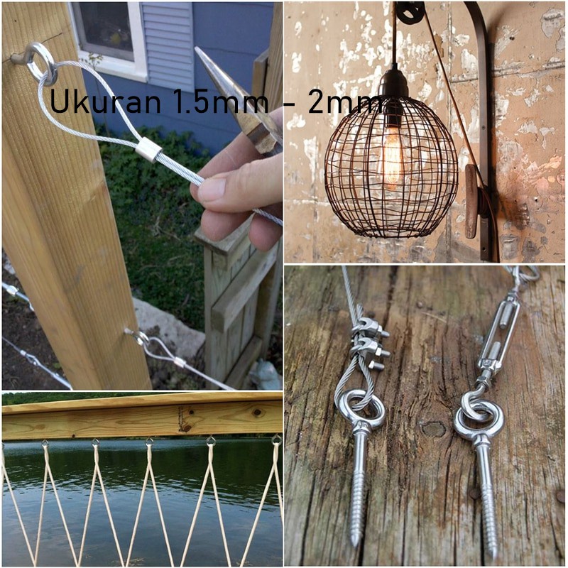 Kawat Seling Baja PVC 2mm Lapis Plastik Galvanis Anti Karat dan Kualitas Bagus
