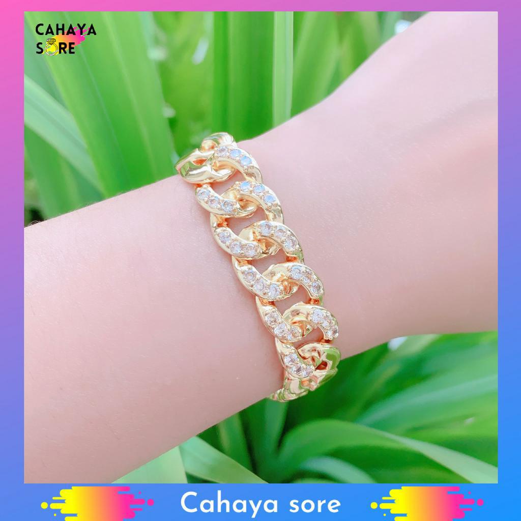 Gelang Xuping Gold Gelang Tangan Dewasa Rantai Permata Cantik G36