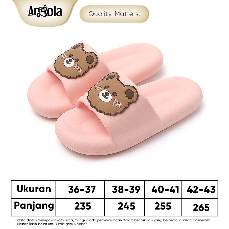 Angola Sandal Slip-On CuteBear H08 Sandal Rumah/Kamar Mandi Slipper Strap Comfy Cowok Cewek-6