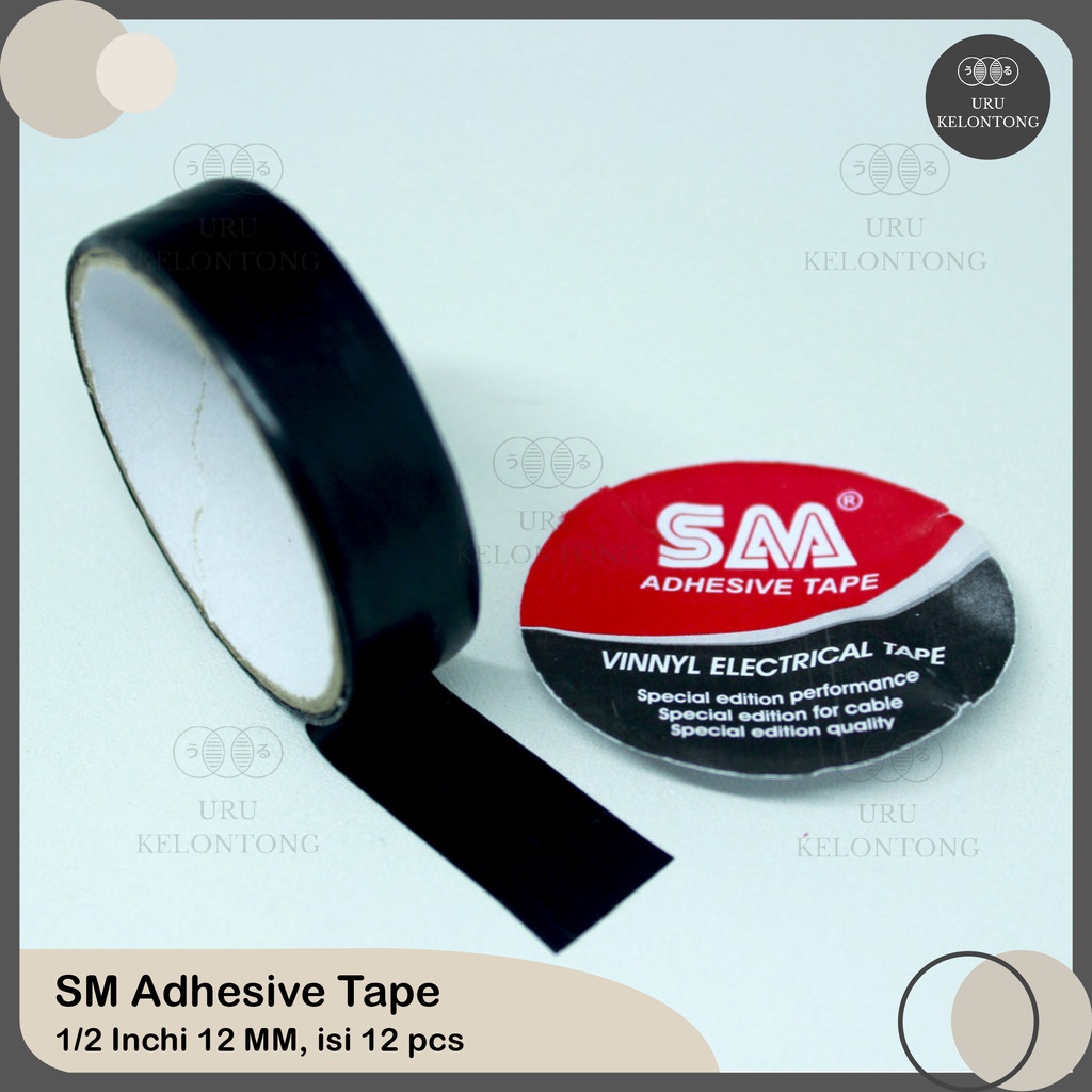 TEMURAH Isolasi Hitam SM - Adhesive Tape/ Isolasi Hitam Listrik isi 10 pcs