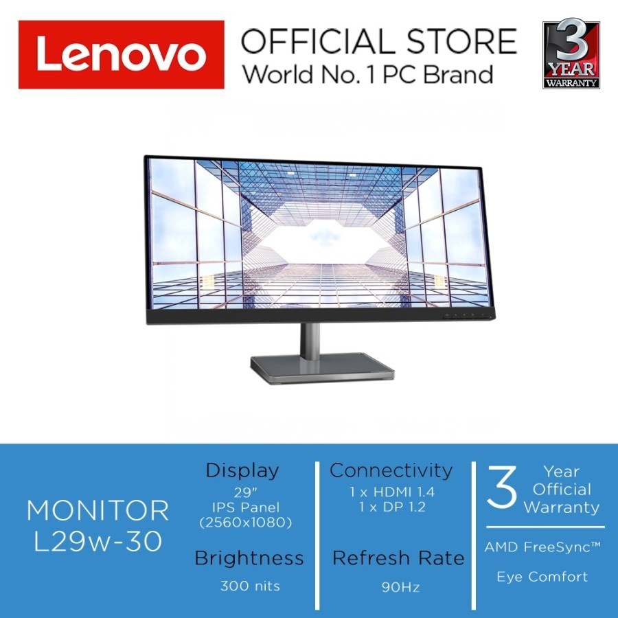 Monitor LED Lenovo L29w-30 29&quot; WFHD IPS HDMI DP 90Hz