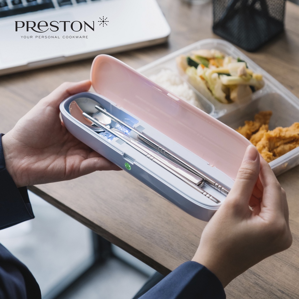 PRESTON COOKWARE - Travel UV Cutlery Sterilizer Box - Kotak Sendok Garpu Set LED