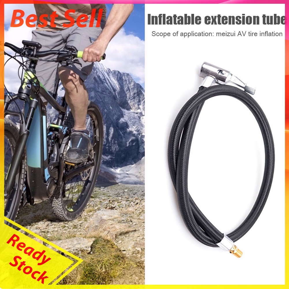 Motorcycle Car Bike Tyre Inflator Hose MTB Air Pump Extension Tube Adapter