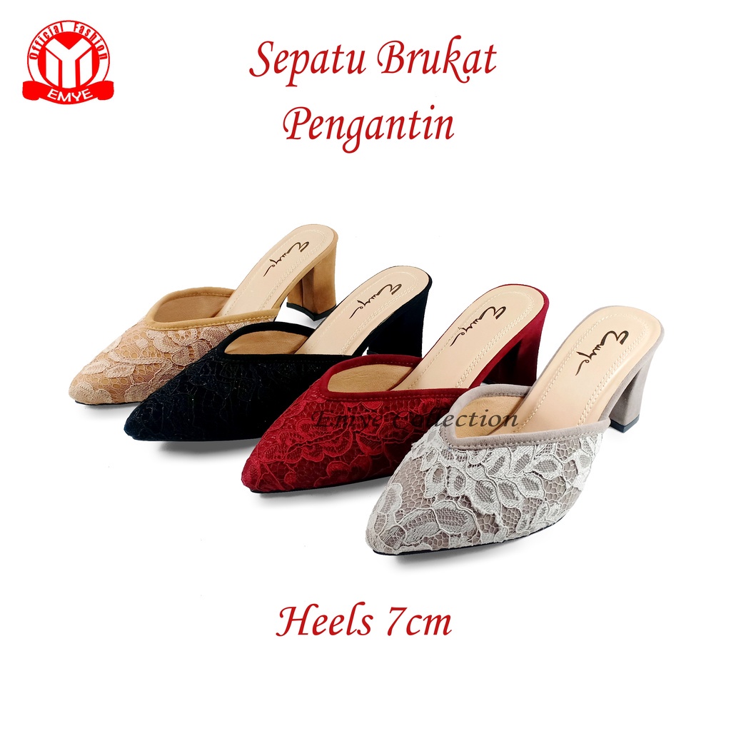 Xes Hm53 / Sepatu Wanita High Heels Basic 7Cm Emye - Sepatu Sandal Pesta Pengantin Wedding Shoes Hee