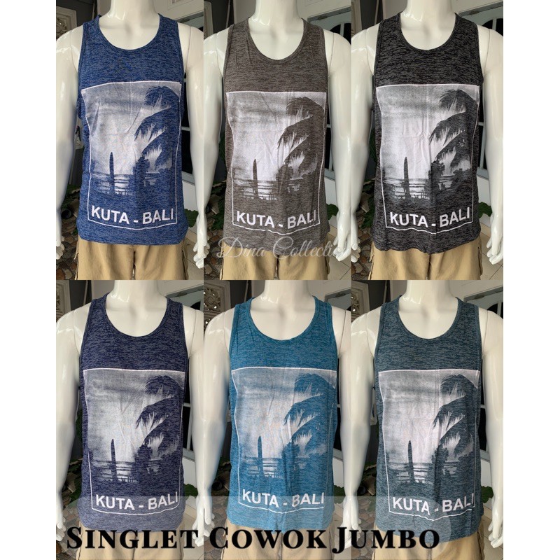 SINGLET COWOK JUMBO MOTIF KUTA BALI &amp; UROCK