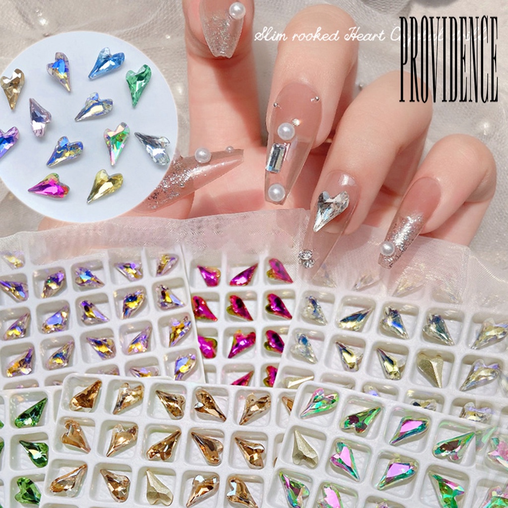 Providence 10Pcs / Set Ornamen Kristal Imitasi 3D Bentuk Asimetris Untuk Dekorasi Nail Art Charms