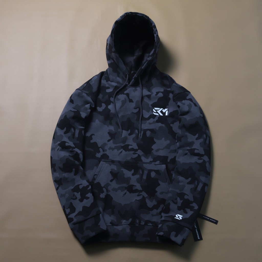 JAKET SWEATER SKM HOODIE ORIGINAL SHIKAT MIRING CAMO BLACK GREY LOGO LIMITED