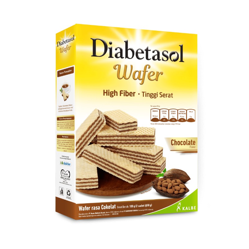 Diabetasol Wafer Chocolate 100gr [ 2x50 gr ] cocok untuk Diabetes