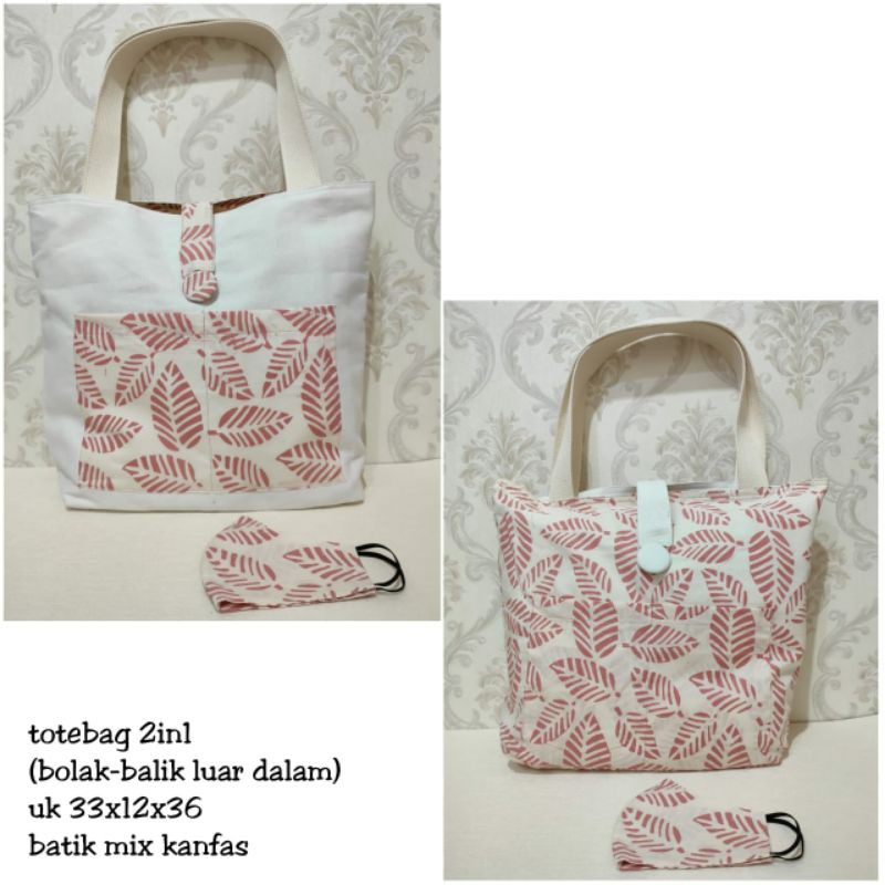 Tas Totebag Batik Bolak - Balik, Free Masker