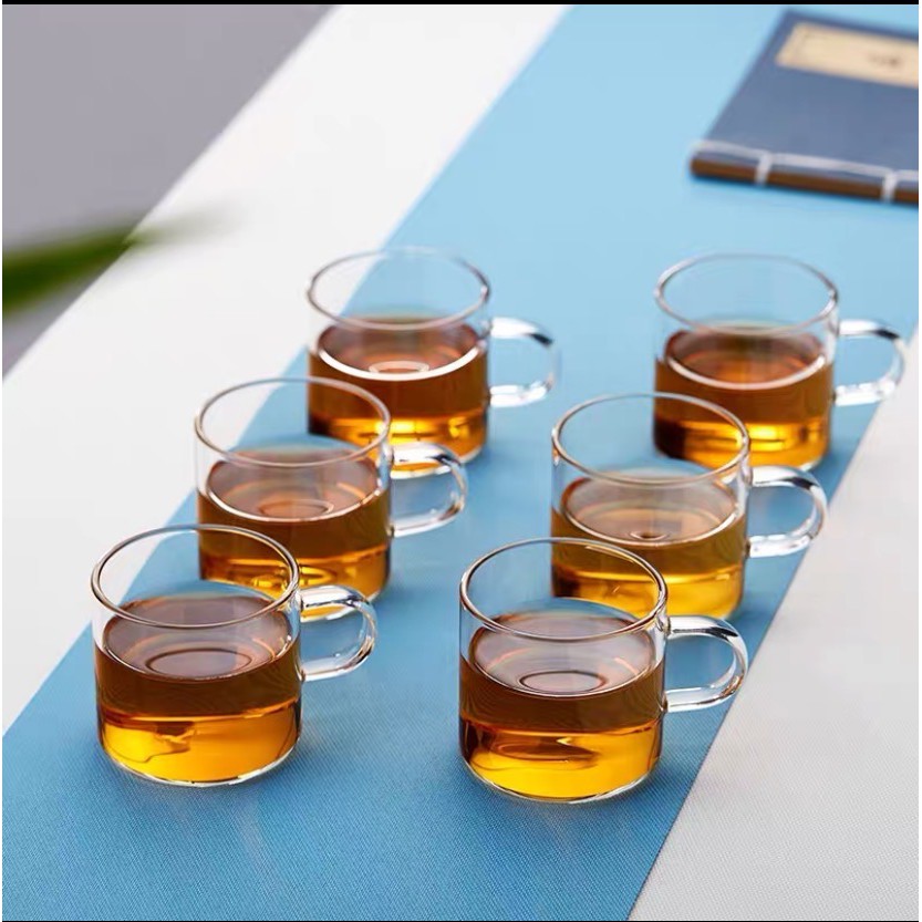 Chinese Tea Cups Double Wall Glass/Gelas Ten Anti Panas Gelas Sloki