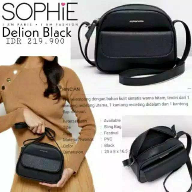 TAS DELION BLACK SOPHIE MARTIN PARIS PROMO MURAH