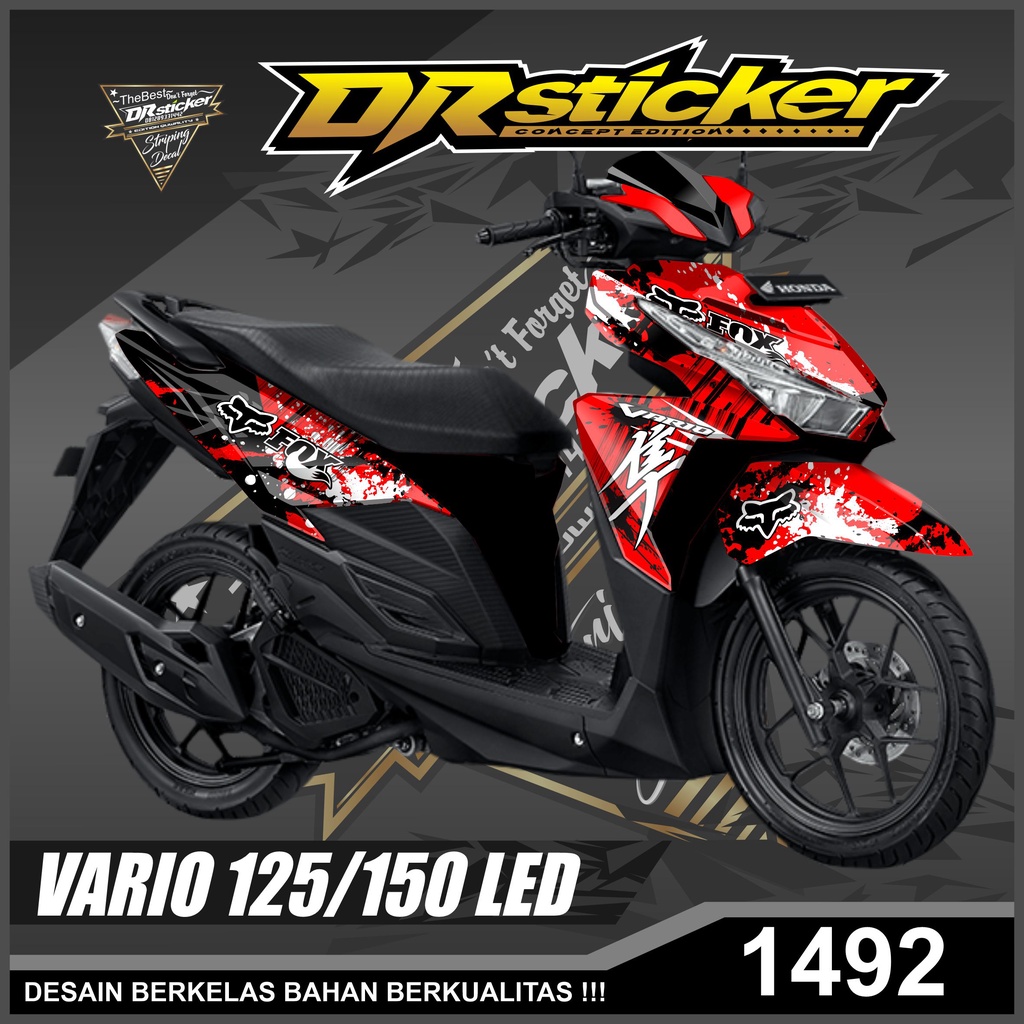 Dekal Sticker VARIO 125/150 LED Full Body Stiker Skotlet VARIO Desain FOX Stiker full body VARIO 125