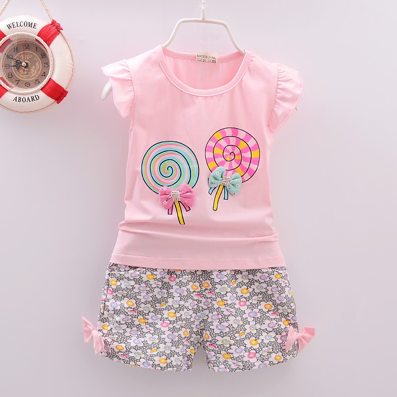 Baju Pakaian Anak Bayi Perempuan Cewek Harga Murah Import motif lolipop BBD018