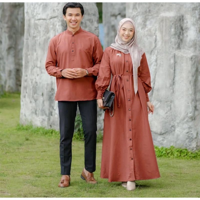 SET COUPLE KATUN ADEM CP MUSLIM TOYOBO BAJU COUPLE PREMIUM TRENDY CP LILAC CP ARMY CP NAVY CP BATA C