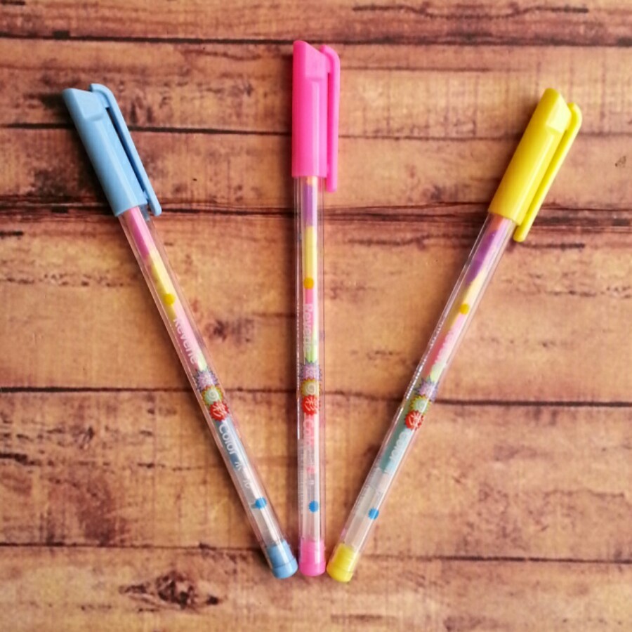 3 Pcs Pen Unik - Pulpen Pelangi 8806 isi 3 pcs - Gelpen Rainbow  - Pen Gel Rainbow