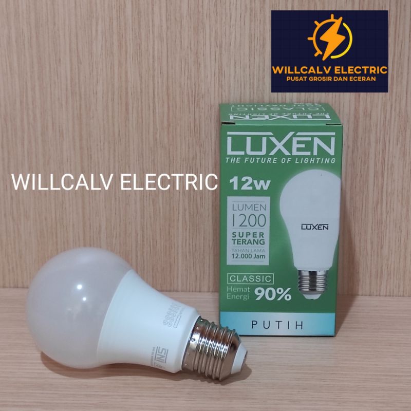 PAKET ISI 4 PC LAMPU LED LUXEN CLASSIC 12W 12 WATT CAHAYA PUTIH /  LAMPU LED BULB LUXEN CLASSIC 12W 12 WATT CAHAYA PUTIH 6500K