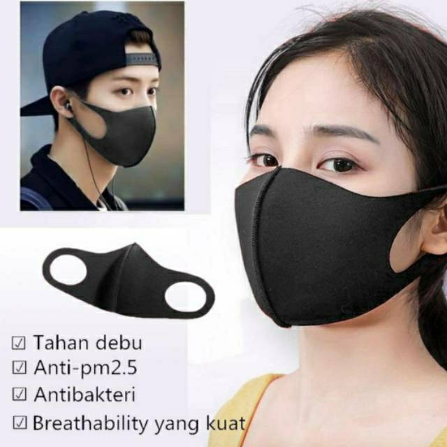 Masker PREMIUM Pelindung Hidung Bahan Scuba bisa Dicuci