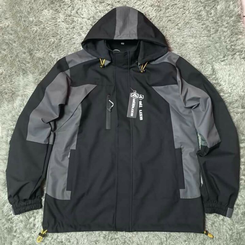 JAKET PRIA ANTI AIR WATERPROOF M-10XL JUMBO BIG SIZE ORIGINAL ALL USE JAKET GUNUNG BIRU MIX GREY OUTDOOR PRIA