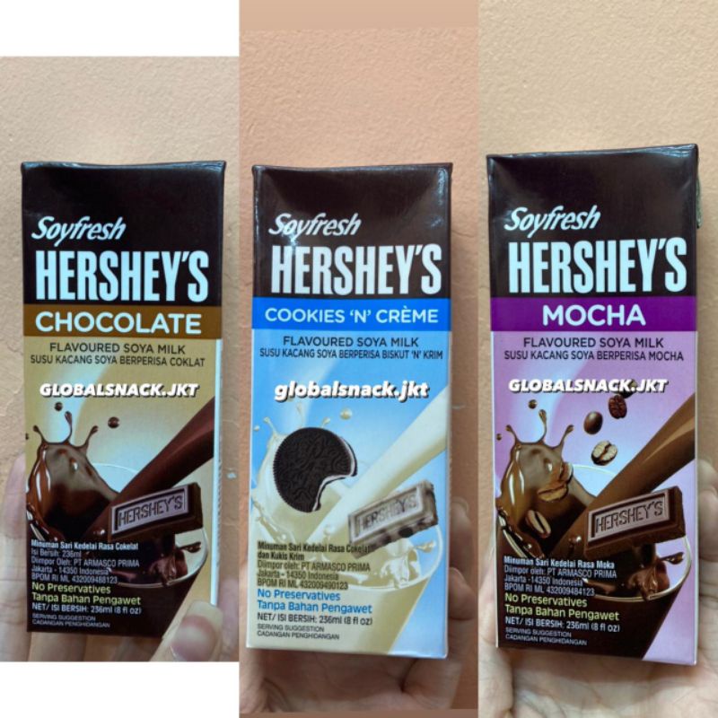 

SOYFRESH HERSHEY’S CHOCOLATE / MOCHA / COOKIES & CREAM