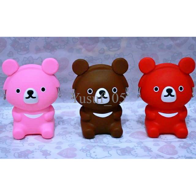 EKSLUSIF Coin Pouch Dompet Koin Dompet Silikon Rilakkuma bear
