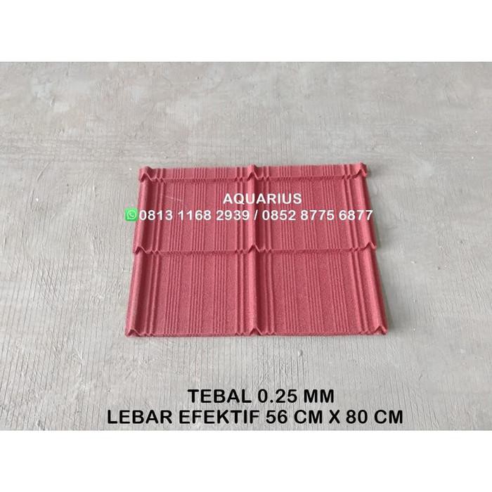 GENTENG METAL PASIR MERAH MINIMALIS 0.30MM last stok