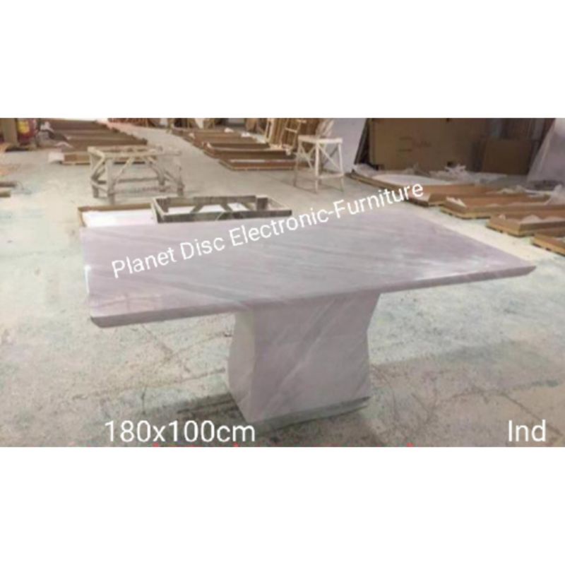 Meja Makan Batu Marmer 180cm Meja Makan Marmer Dining table Dining Set Meja Marmer Meja batu Promo m