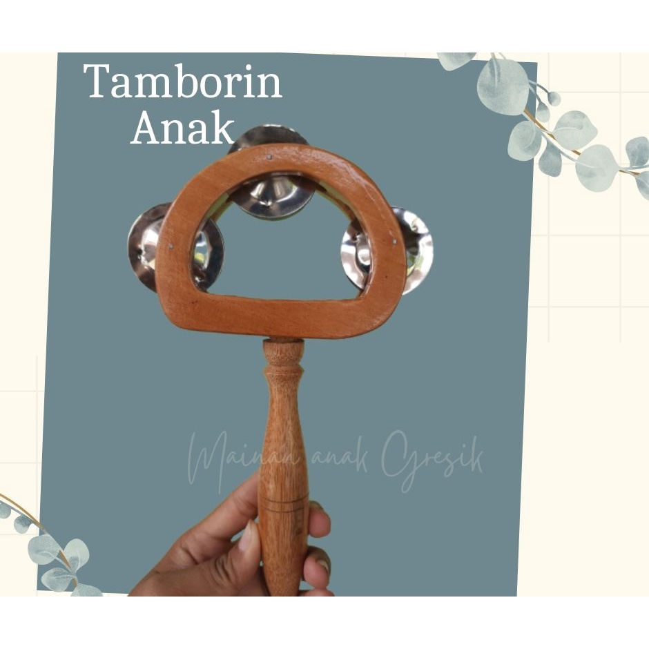 alat musik  Tambourine anak tamborin kayu tamborin mainan anak