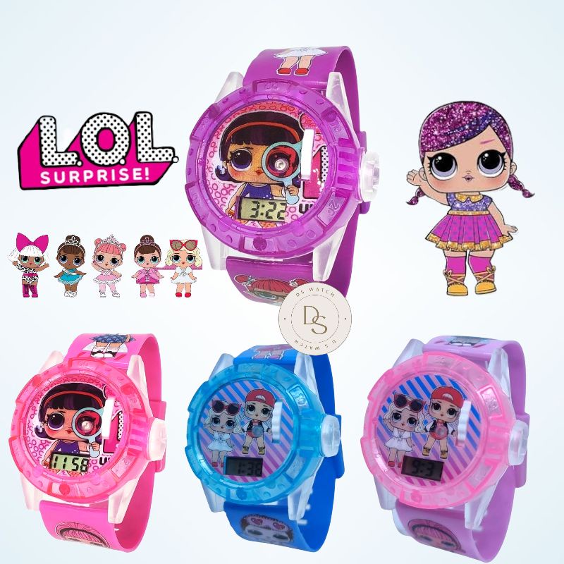 Ready Jam tangan anak karakter cewek led laser musik ,proyektor,lampu